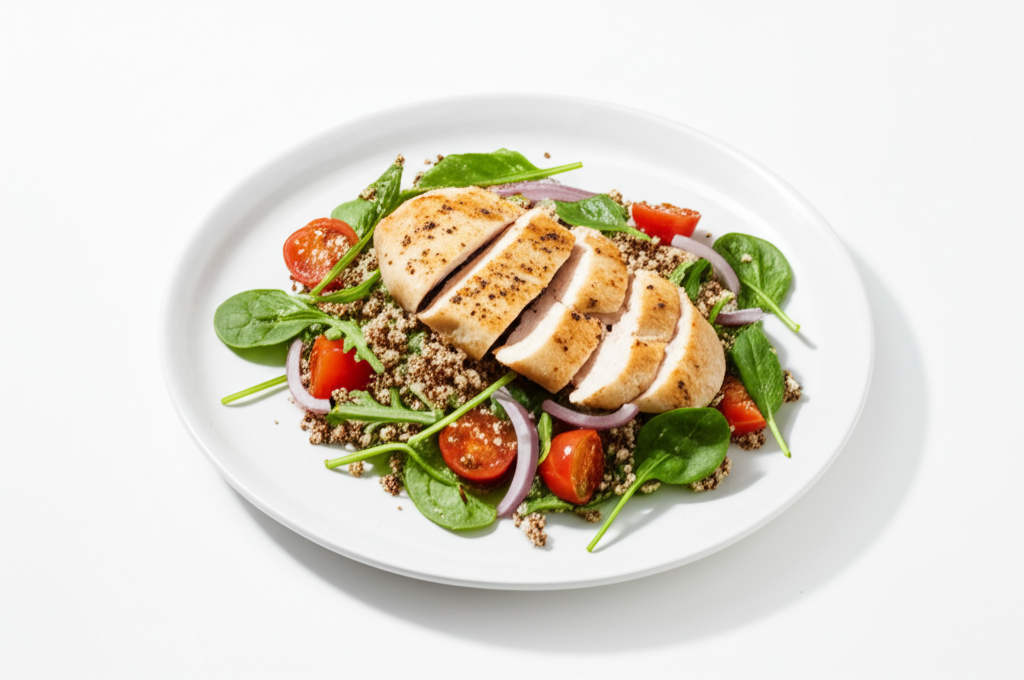 Kyckling-quinoasallad med färska grönsaker