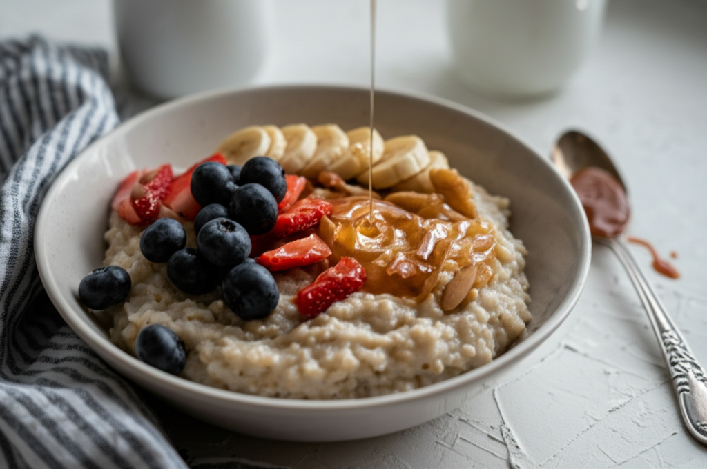 Owsianka z jagodami i migdałami