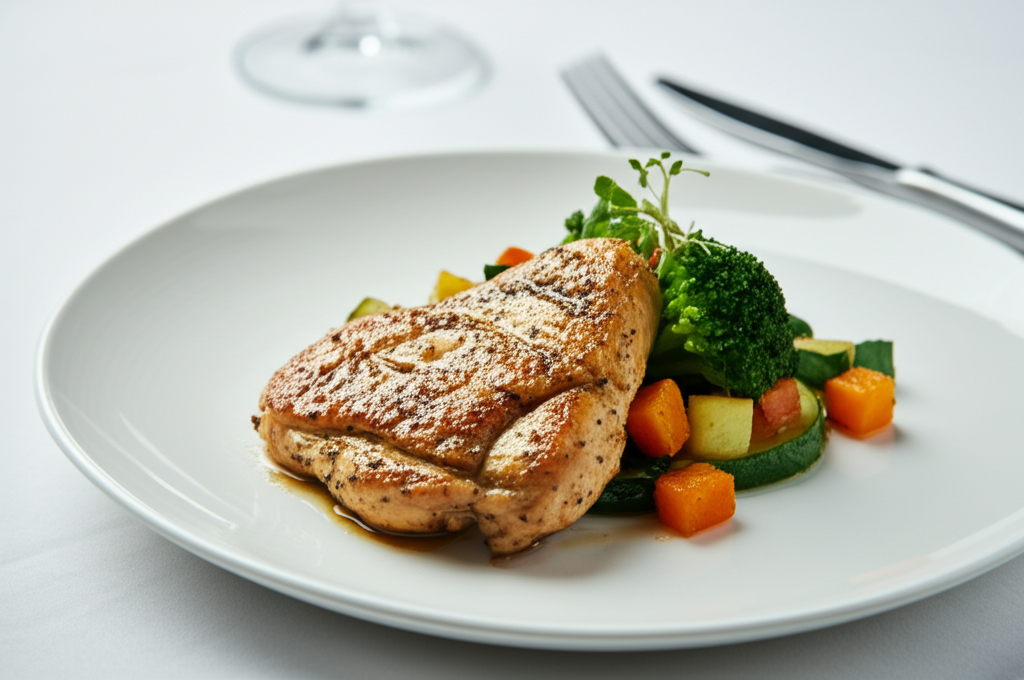 Grillad kyckling med rostade grönsaker