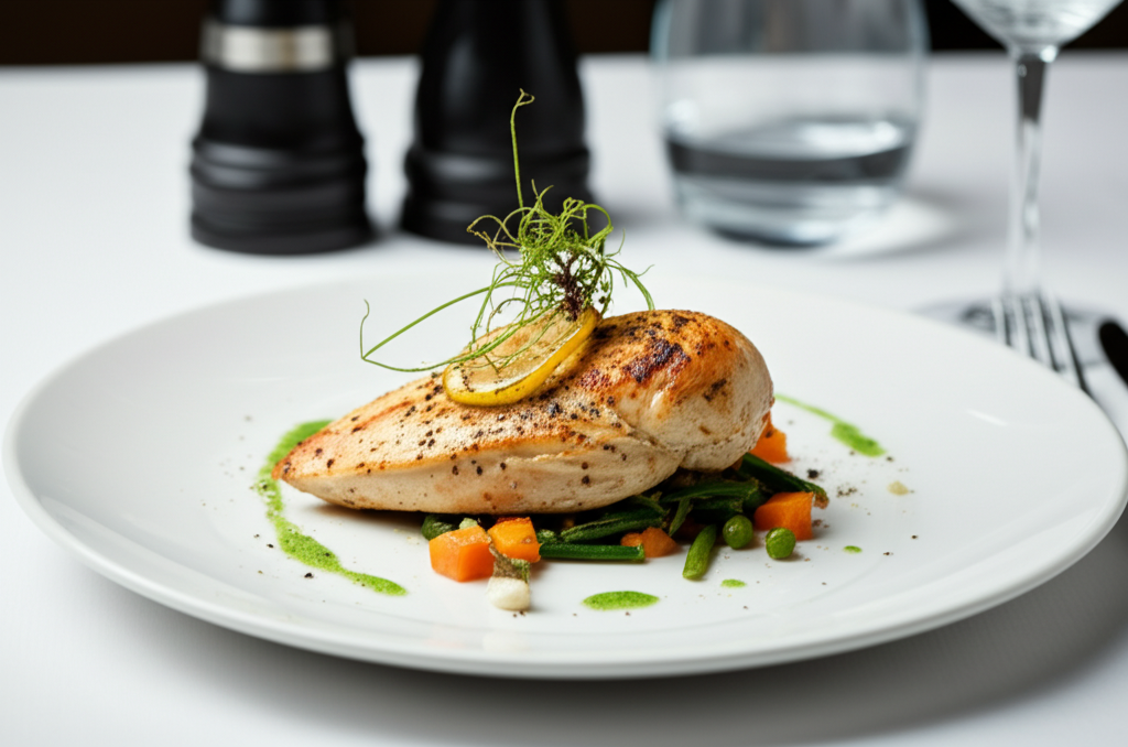 Zitronen-Kräuter-Hähnchen mit gedünstetem Gemüse