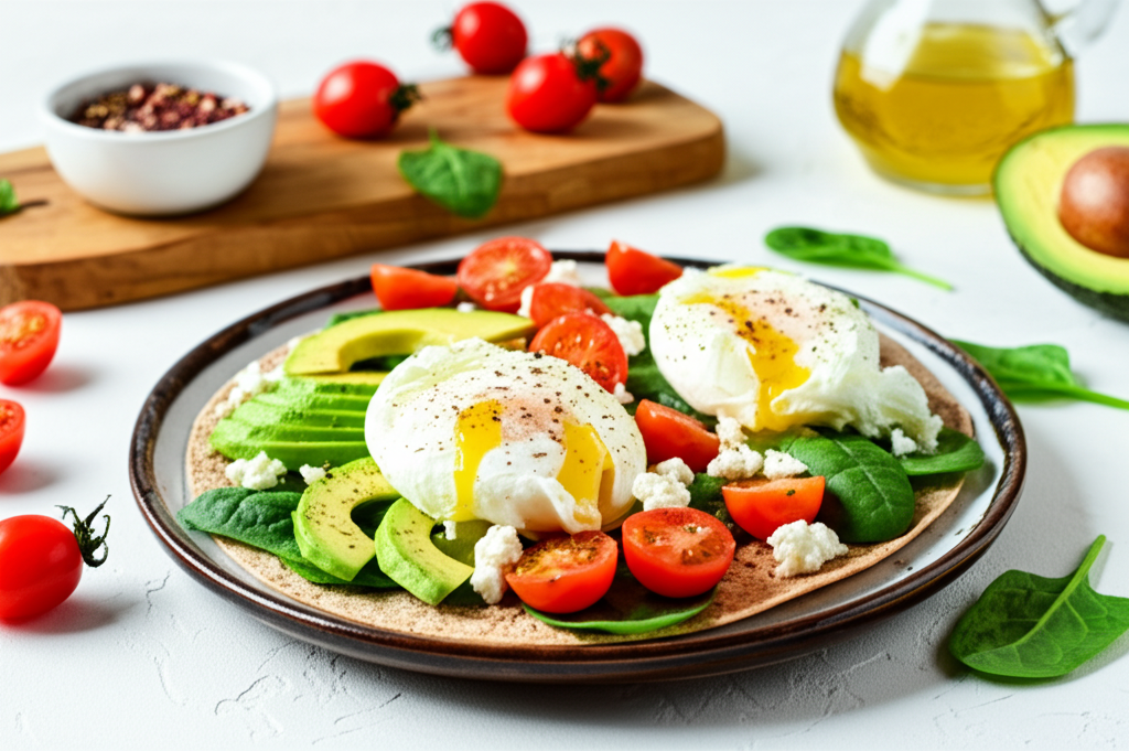 Mediterranean Egg & Avocado Breakfast Wrap