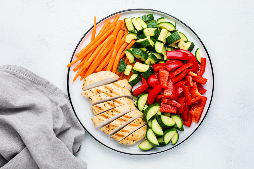 Proteinreiche Hähnchen-Gemüse-Bowl