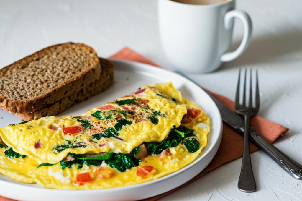 Energizing Vegetable Omelette with Whole Grain Toast