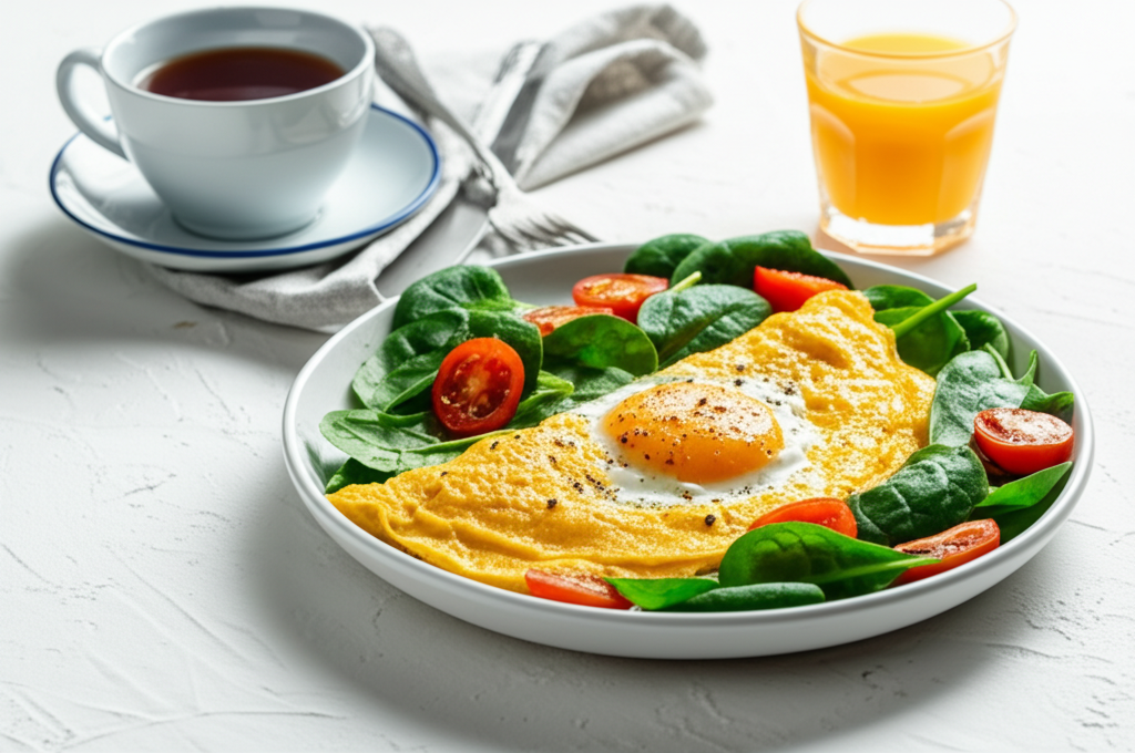 Proteinrik klassisk omelett med grönsaker