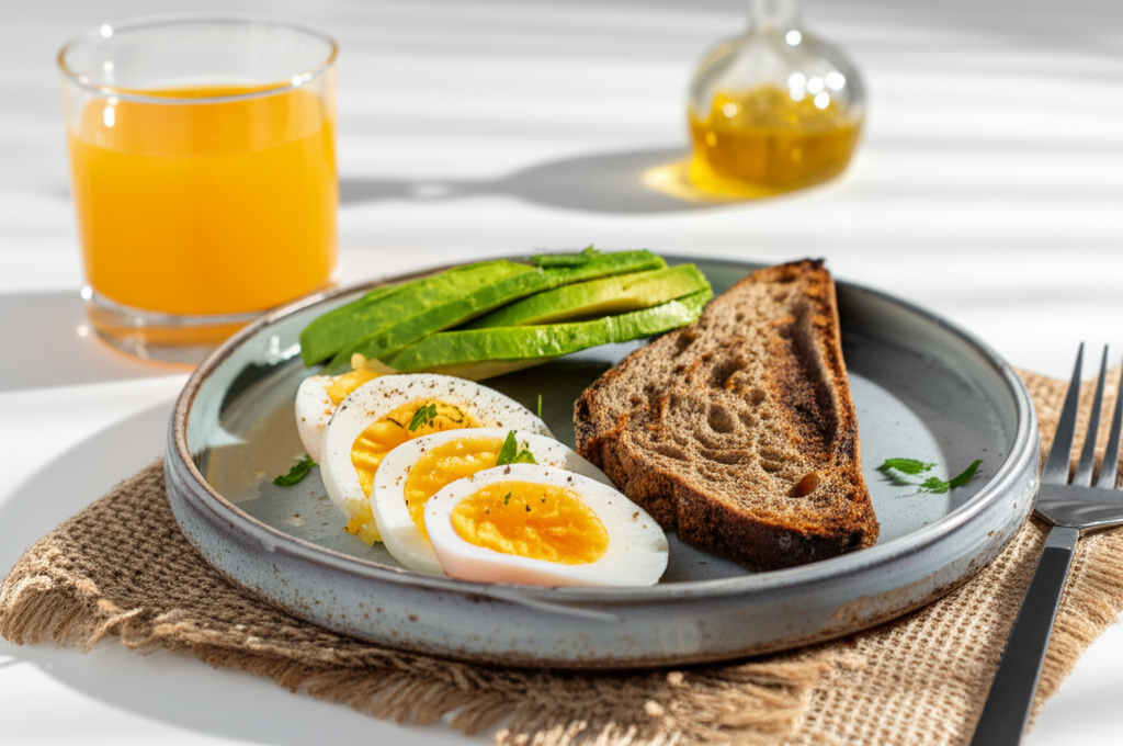 Mic dejun clasic cu ouă poșate și avocado