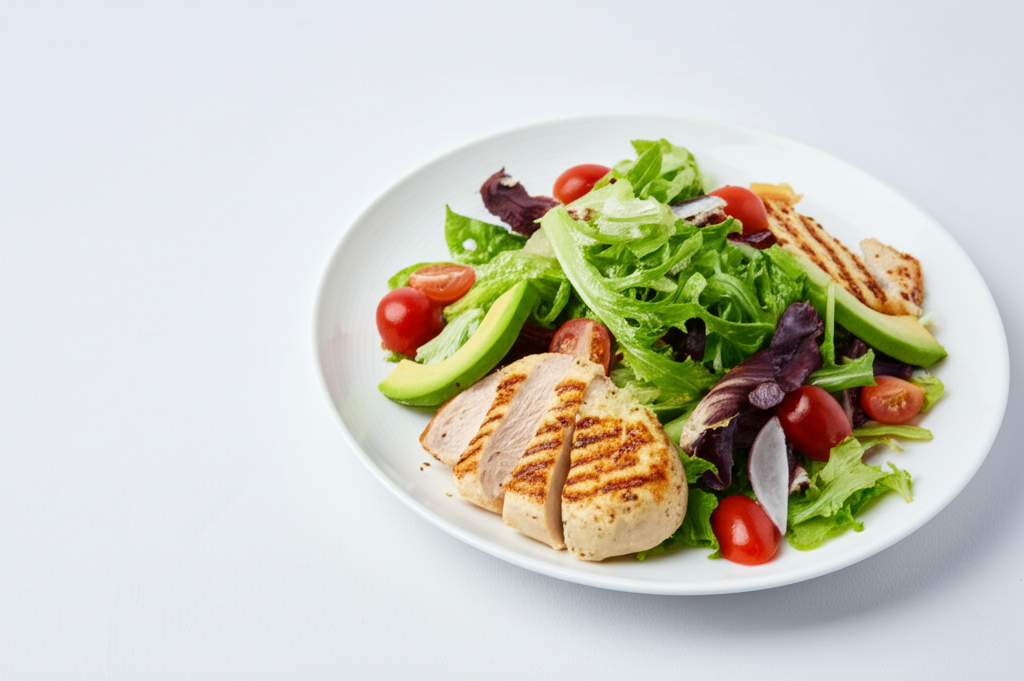 Salată de pui crocantă cu legume proaspete