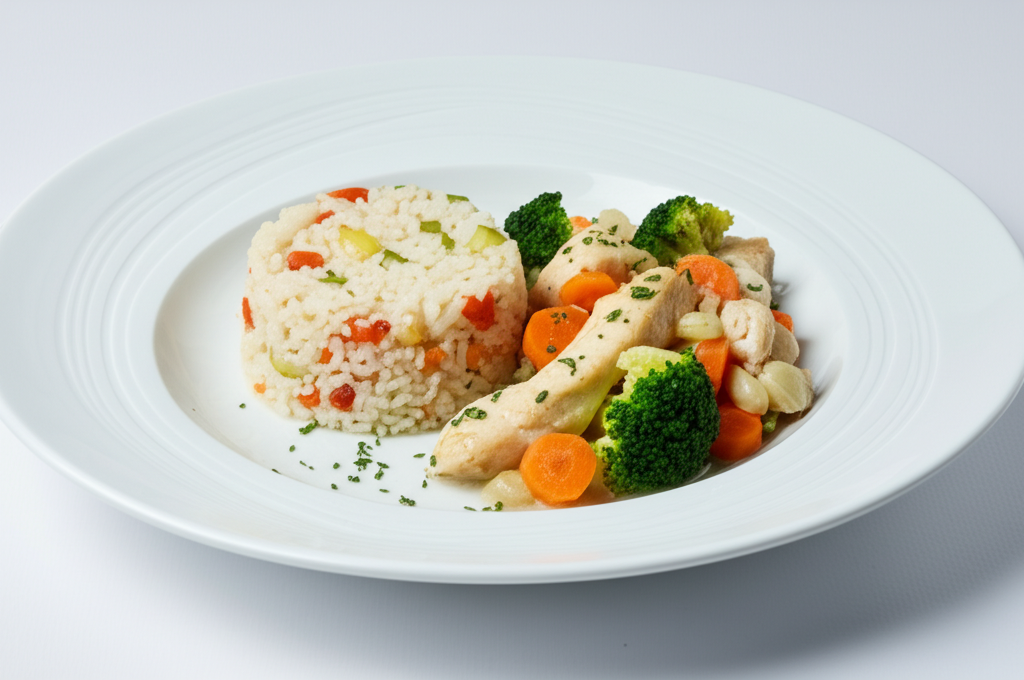 Lätt Kycklinggryta med Grönsaker och Fullkornsris