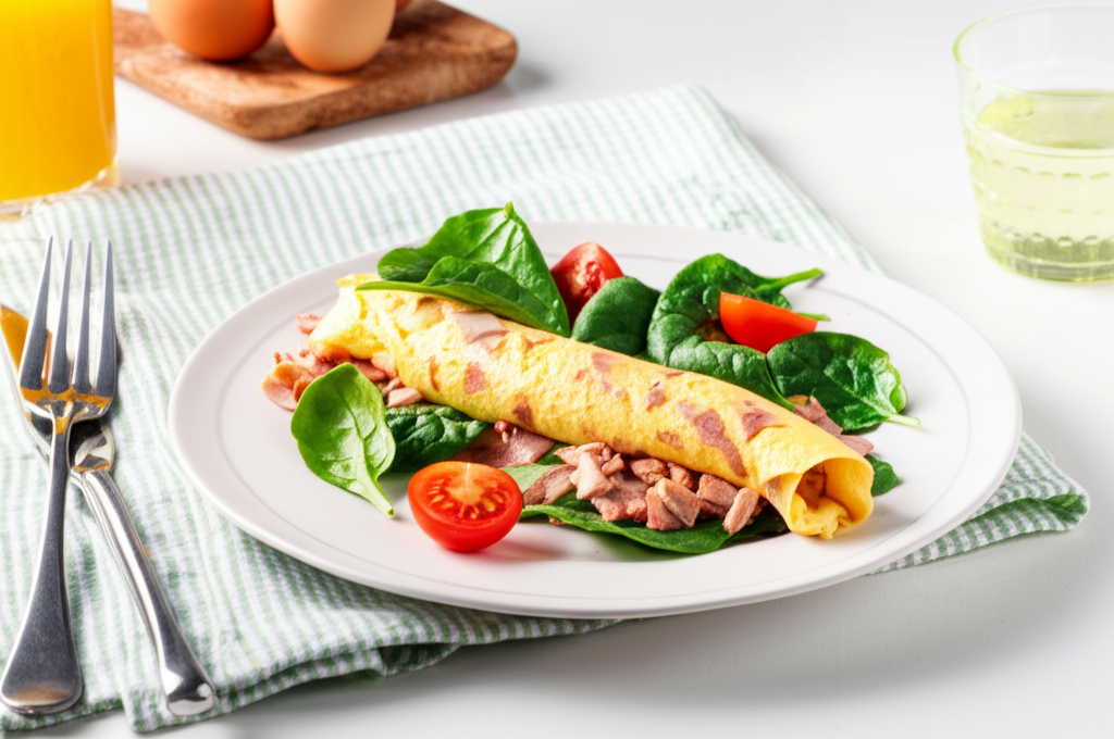 Färgstark grönsaksomelett med kalkon – Energi för en aktiv dag