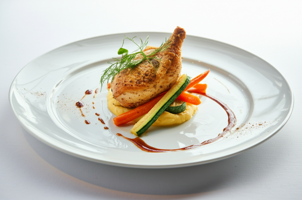 Poulet rôti aux herbes & légumes croquants