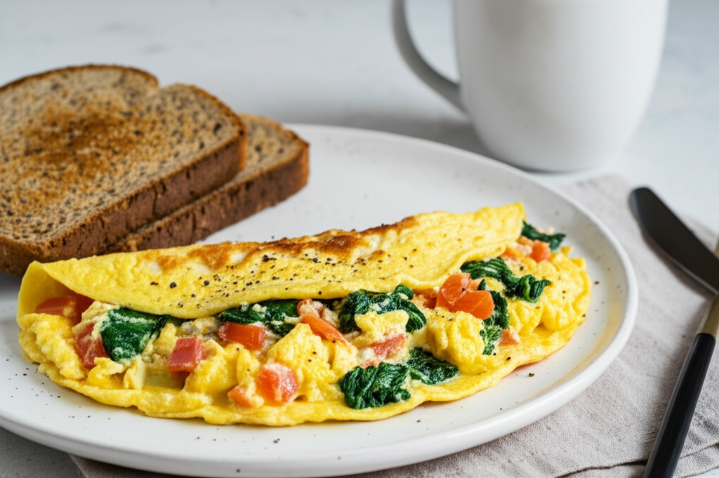 Energizing Vegetable Omelette with Whole Grain Toast