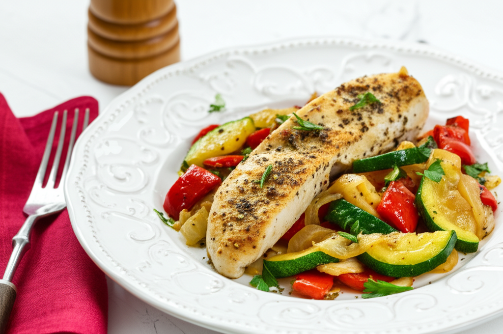 Hähnchen-Gemüse-Pfanne mit Kräutern