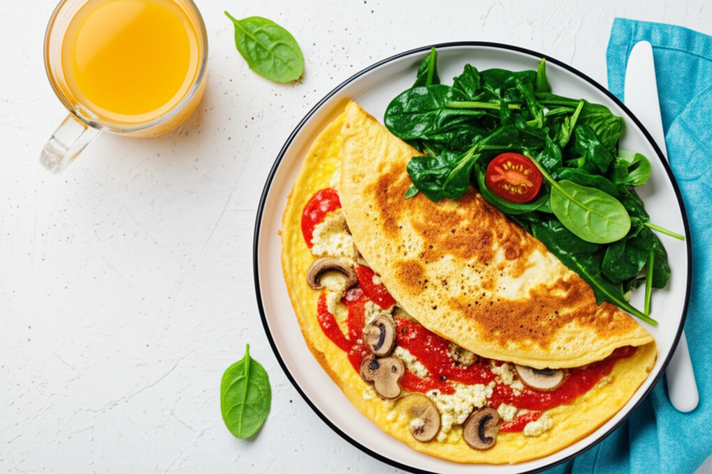 Eiweißreiches Gemüse-Omelett