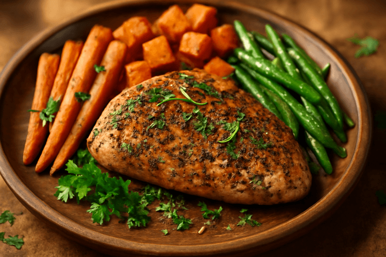Herb-Crusted Chicken with Roasted Vegetables