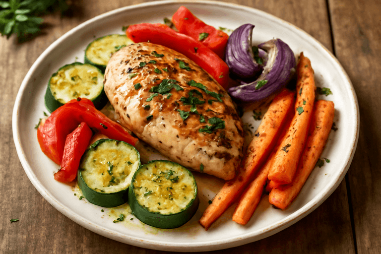 Lemon Herb Grilled Chicken with Roasted Vegetables