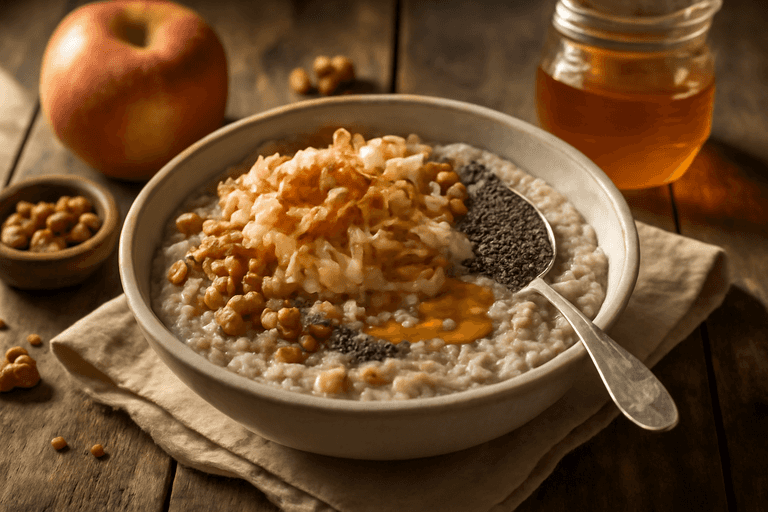 Proteinrik Skogsgröt med Äpple och Kanel