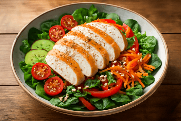 Salade de Poulet Rôti & Légumes Croquants