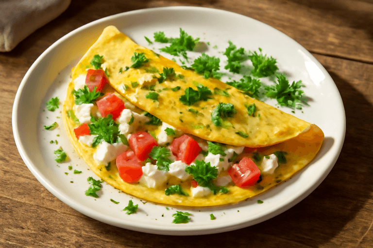 Proteinreiches Frühstücksomlett mit frischen Kräutern