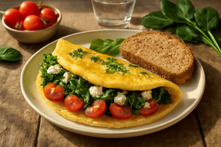 Energigivande Grekisk Omelett med Spenat och Feta