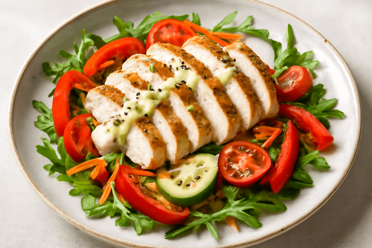 Salade de Poulet Grillé et Légumes Croquants