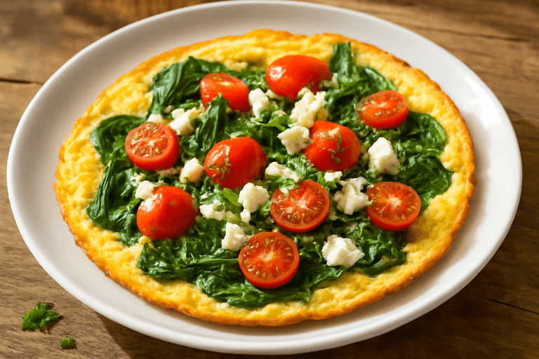 Proteinreiches Frühstücks-Omelett mit Spinat & Tomaten