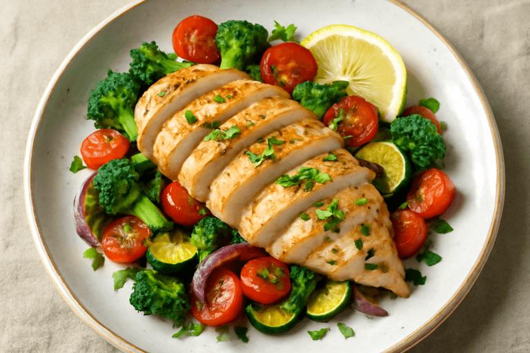 Lemon Herb Grilled Chicken with Roasted Vegetables