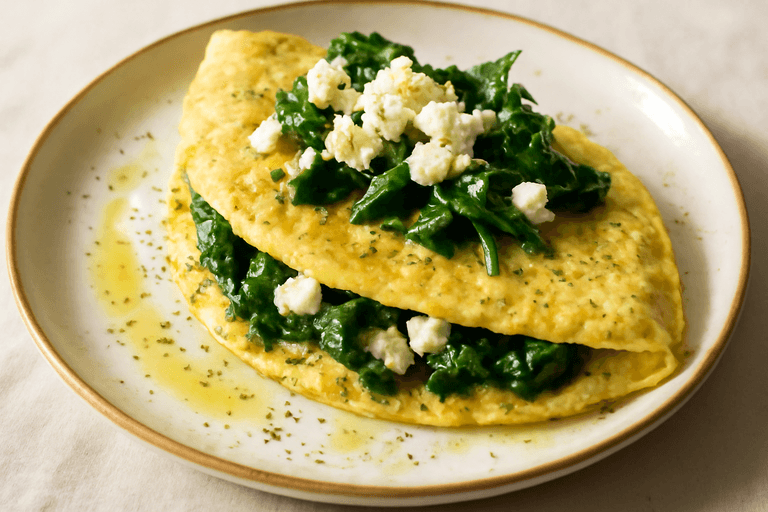 Κλασική Ομελέτα με Βρώμη και Σπανάκι