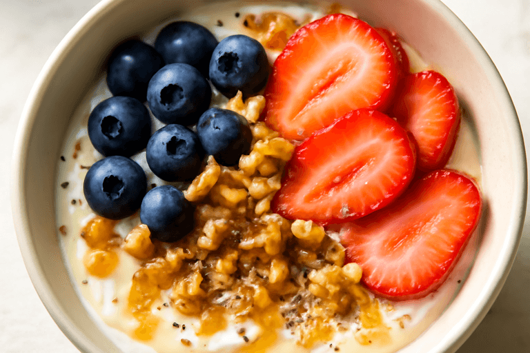 Proteinrik Grekisk Yoghurtfrukost med Bär och Nötter