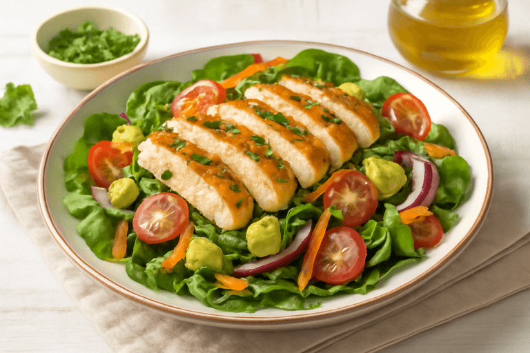 Lätt kycklingsallad med citrusdressing