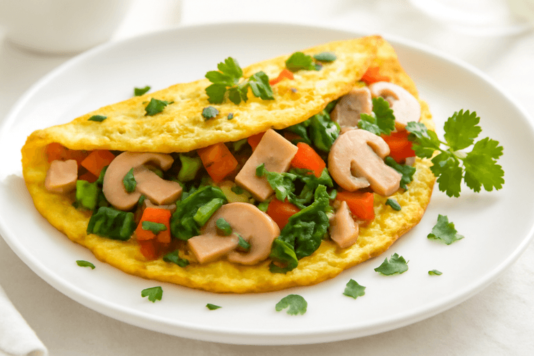 Proteinreiches Gemüse-Omelett zum Abnehmen