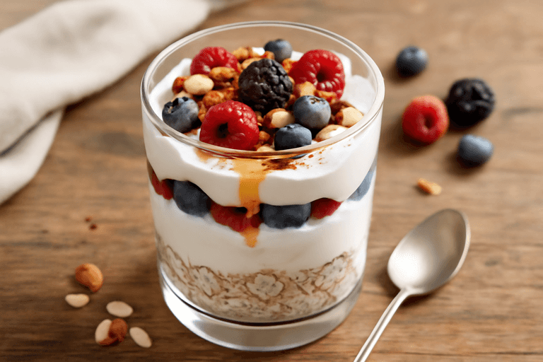 Proteinreicher Haferflocken-Joghurt-Frühstücksbecher