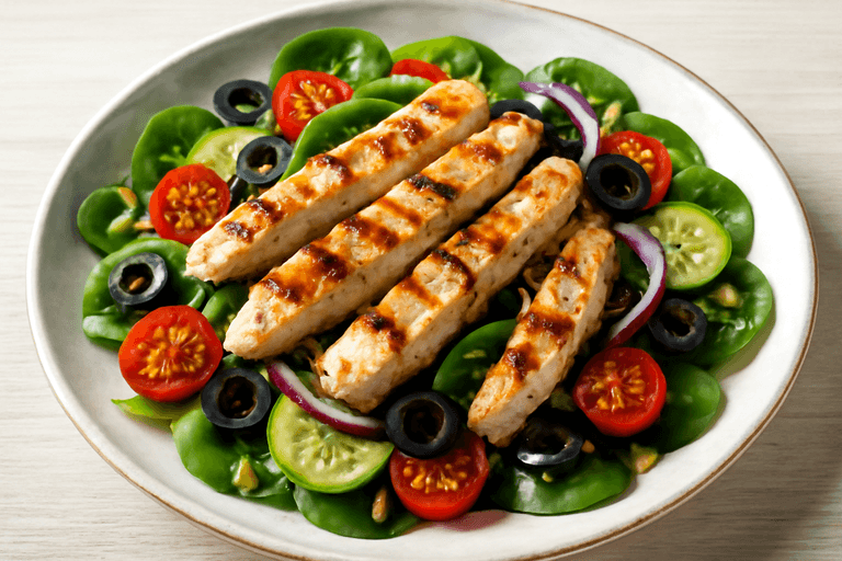 Ensalada Mediterránea de Pollo Asado