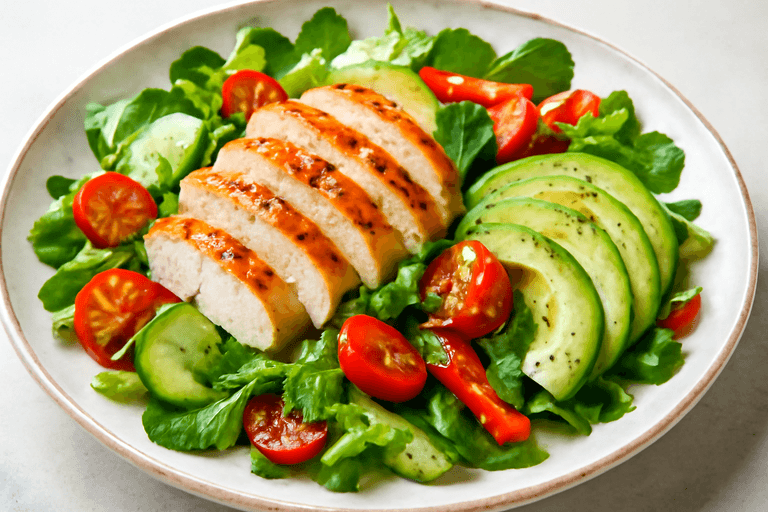 Sałatka z Kurczakiem, Awokado i Warzywami