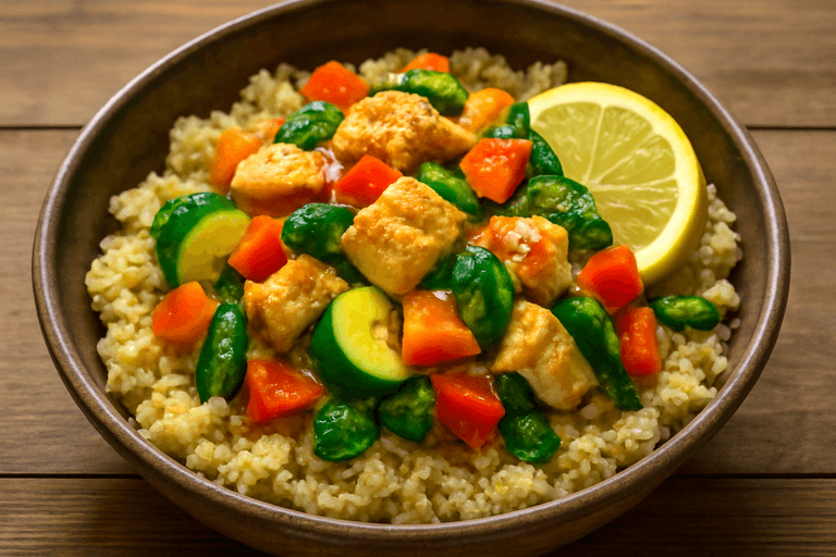 Lätt kycklinggryta med grönsaker och quinoa