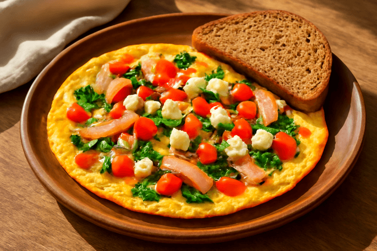 Κλασική Ομελέτα Πρωινού με Λαχανικά & Γαλοπούλα