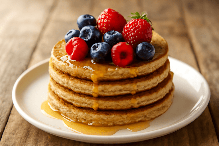 Protein-Power Hafer-Pfannkuchen mit Beeren