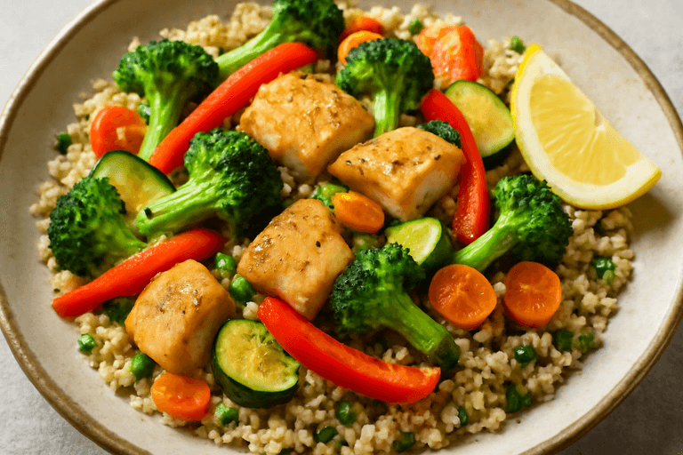 Hähnchen-Gemüse-Pfanne mit Quinoa