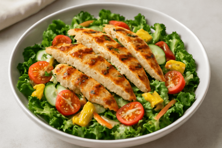 Leichter Hähnchen-Gemüse-Salat