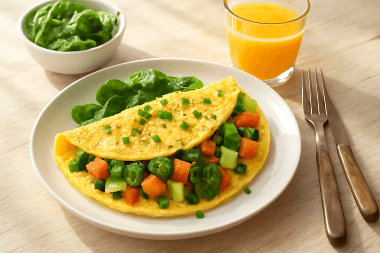Omelette minceur aux légumes frais