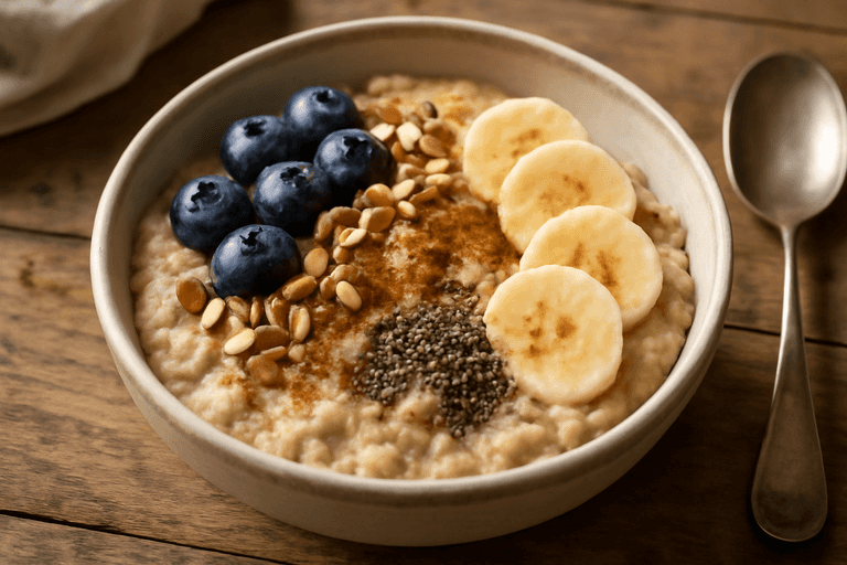 Energigivande klassisk gröt med bär & nötter