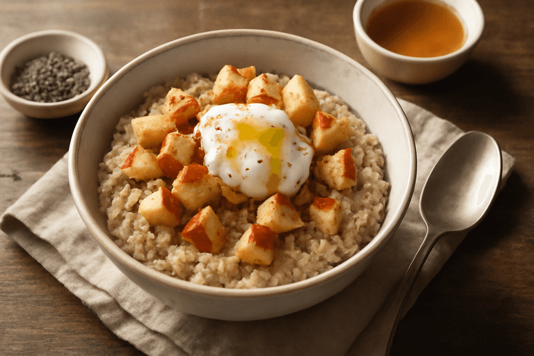 Proteinrik havregrynsgröt med äpple och kanel