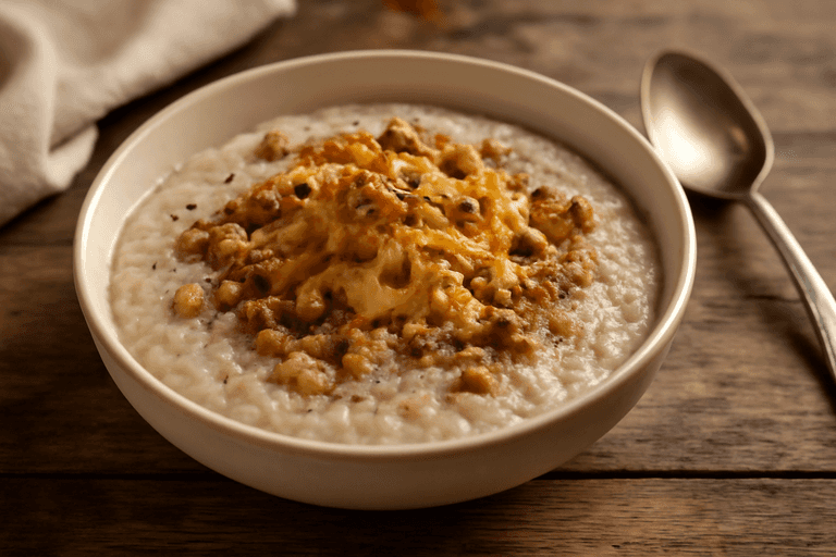 Energetyczna owsianka z jabłkiem i orzechami