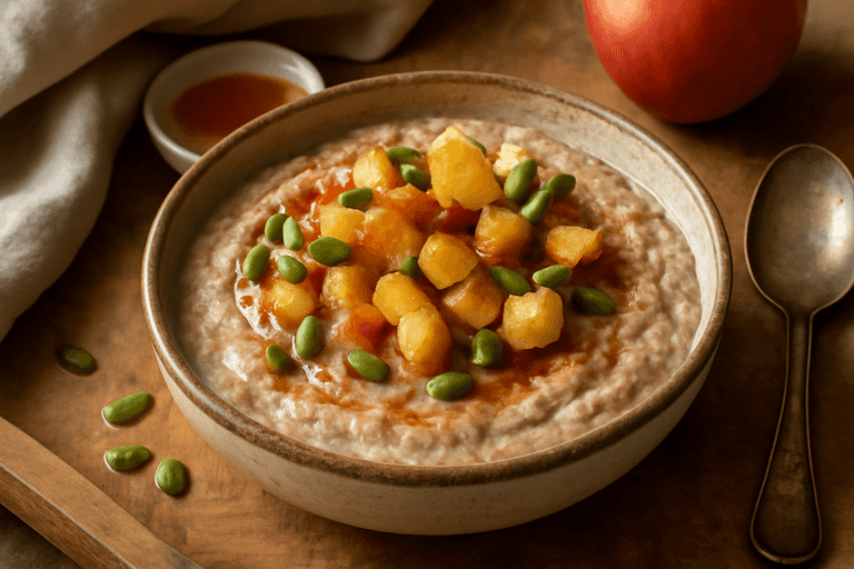Proteinowa owsianka śniadaniowa z jabłkiem i cynamonem