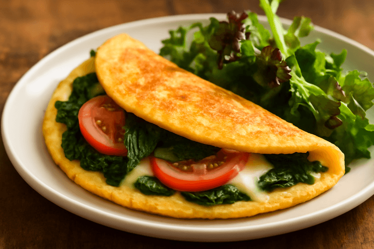 Proteinrik Omelett med Spenat och Tomat