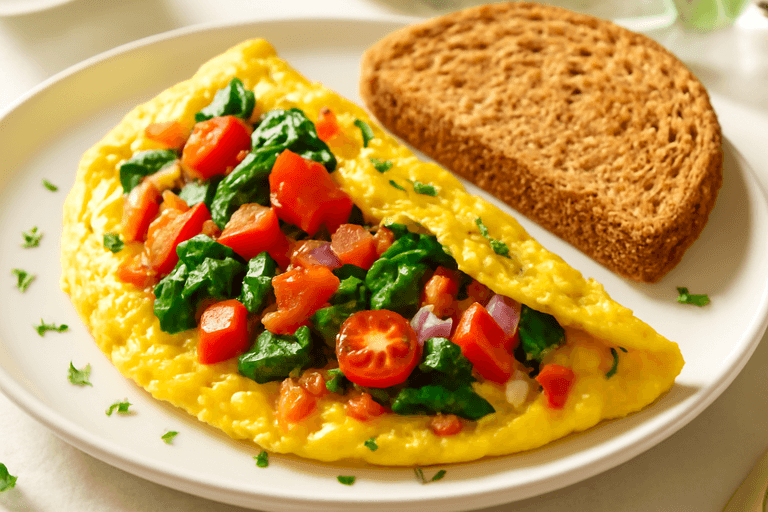 Protein-Packed Veggie Omelette with Whole Grain Toast