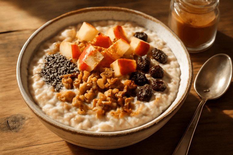 Tazón de Avena Energética con Frutas y Semillas