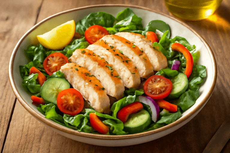 Klassisk kycklingsallad med citron och örter