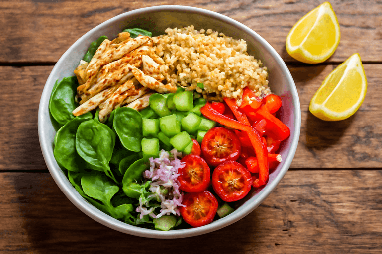 Kyckling- & Quinoasallad med Färska Grönsaker