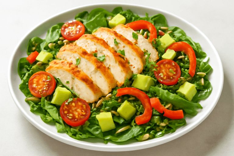 Energigivande kycklingsallad med fullkorn och citrus