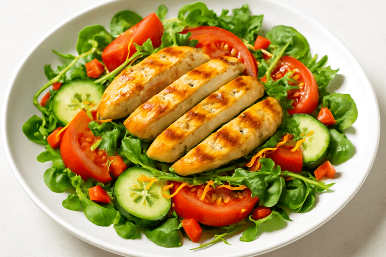 Lekka Sałatka z Grillowanym Kurczakiem i Warzywami