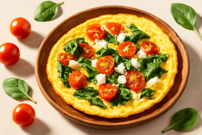 Proteinrik Omelett med Spenat och Tomat